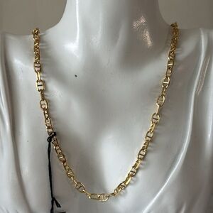 Vita Elegant Gold Plated Chain Necklace 925 Sterling Silver Italy 19in long